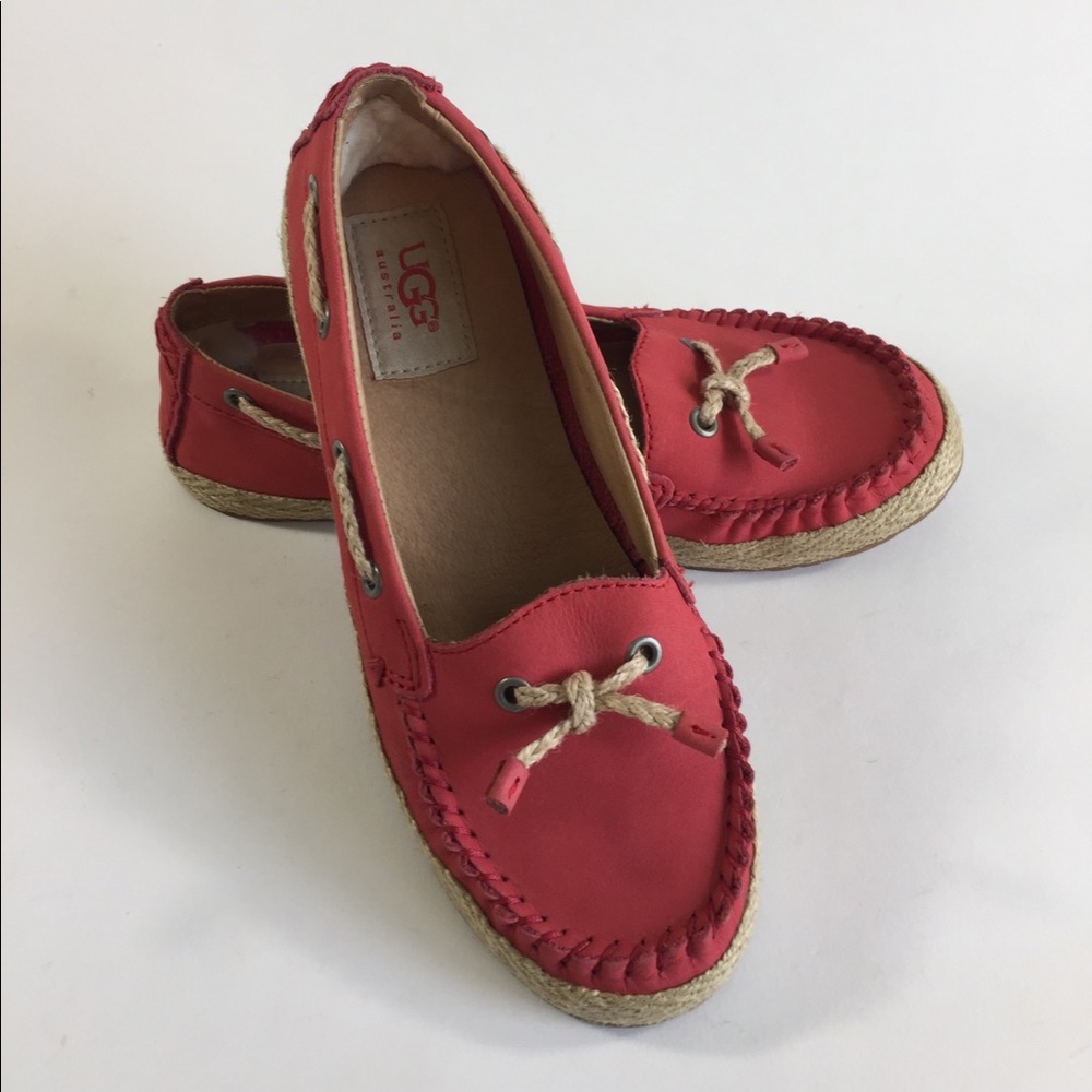UGG Red Leather Espadrilles Flats size 5
